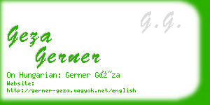 geza gerner business card